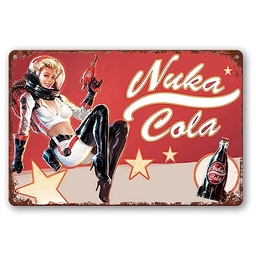 Vintage-Blechschild – Nuka Cola – Retro-Metallschilder, Poster, Eisenmalerei, Wanddekoration, für Bar, Zuhause, Garage, 20 x 30 cm von ISKADO