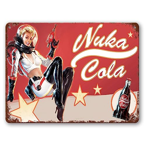 Vintage-Blechschild – Nuka Cola – Retro-Metallschilder, Poster, Eisenmalerei, Wanddekoration, für Bar, Zuhause, Garage, 30 x 40 cm von ISKADO