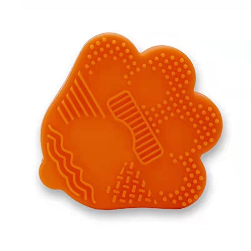 IXCVBNGHS Katzenkrallen-Form-Silikon-Reinigungsbürsten-Auflage-Schönheits Werkzeug-Bürsten-Reinigungs-Kasten (Orange), small von IXCVBNGHS