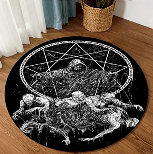 Siegel von Baphomet Runde Teppich Einweihung Geschenk Personalisierter Teppich Satan Runde Teppich Satanic Wohnkultur Runde Teppich Home 60Cm von IXITAB