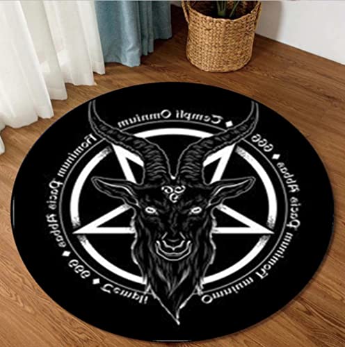 Siegel von Baphomet Runde Teppich Einweihung Geschenk Personalisierter Teppich Satan Runde Teppich Satanic Wohnkultur Runde Teppich Home 80Cm von IXITAB