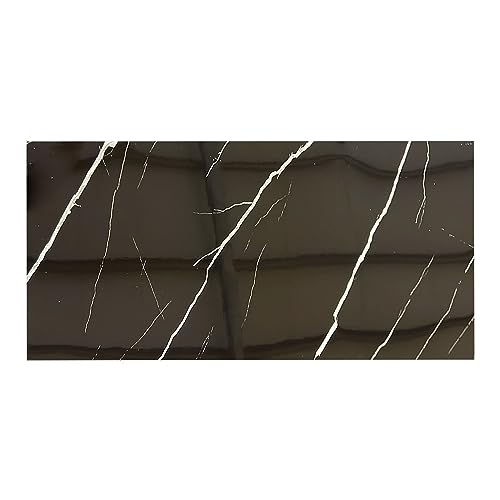 IZODEKOR Wandverkleidung Marmoroptik -1 Pcs 120x60cm- Alternative zu Badfliese/Küchenfliese, Duschwandpaneele, Wandpaneel für Küchenrückwand, Badezimmer, Innenbereich | Black Lightning von IZODEKOR