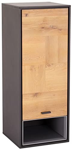 Ibbe Design Wandregal Hängeschrank Regal Massiv Eiche Holz Grau Lackiert MDF Sentosa mit Tür, 42x40x108 cm von Ibbe Design