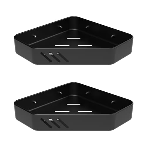 Ibergrif M34034B Duschablage ohne Bohren Ecke, 2 Stück Rostfreie Badezimmer Organizer, Badregal Edelstahl, Bad Eckregal, Badezimmermöbel, 2 Stück, Schwarz Ibergrif M34034B Duschablage ohne Bohren Ecke, 2 Stück Rostfreie Badezimmer Organizer, Badregal Edelstahl, Bad Eckregal, Badezimmermöbel, 2 Stück, Schwarz von Ibergrif