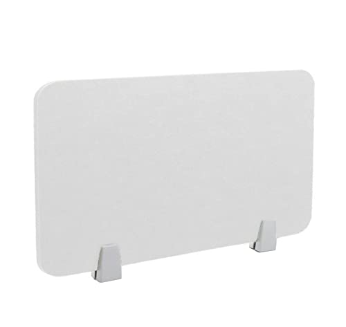 Icegrey Akustik Trenn-Wand für Schreibtisch Filz Freistehender akustischer Schreibtischteiler Reduzieren Sie Lärm und visuelle Ablenkungen mit 2 Clips, White, 50x30cm von Icegrey