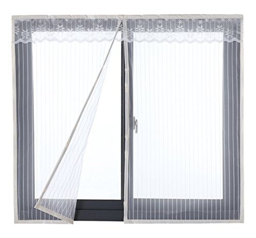 Icegrey Fliegengitter Tür Fenster Insektenschutz Magnet Fliegenvorhang Für Schiebefenster Dachfenster 100x120 cm Weiß von Icegrey