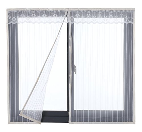 Icegrey Fliegengitter Tür Fenster Insektenschutz Magnet Fliegenvorhang Für Schiebefenster Dachfenster 80x120 cm Weiß von Icegrey