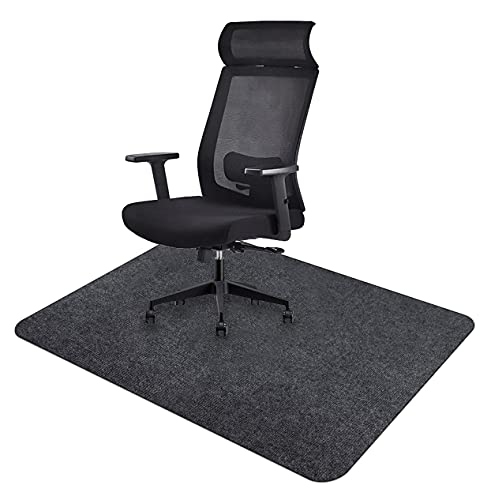 Icegrey Stuhlmatte Bodenschutzmatte Bürostuhl Rechteckig Waschbar Rutschfester Bodenschutz für Holzböden und Fliesenböden Dunkelgrau 120x90cm von Icegrey