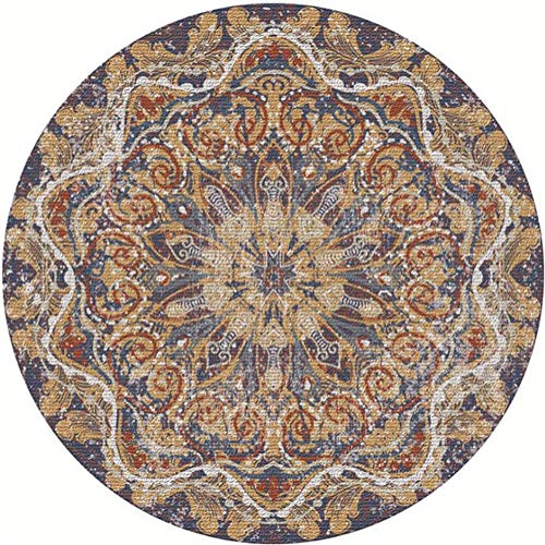 Icole Cotton Round Area Rug, Europ?ische ethnische runde Teppiche, Wohnzimmer/Schlafzimmer/Arbeitszimmer/Couchtisch Fu?matten-Durchmesser 100CM von Icole