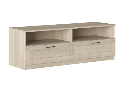 Iconico Home MIK Traditional, TV-Schrank mit Tagesfächern und 2 Schubladen mit Rollschienen, ergonomische Griffe von Iconico Home