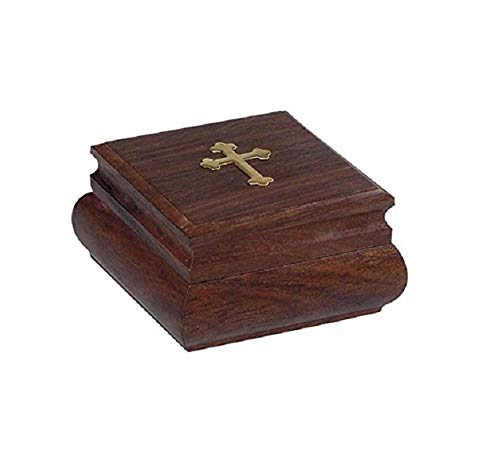 IconsGr Christlich-orthodoxe Aufbewahrungsbox aus Olivenholz mit dekorativem Kreuz, handgefertigt, 9444 von IconsGr