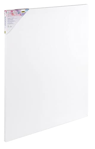 Idena 60005 - Keilrahmen mit Leinwand aus 100% Baumwolle, Grammatur 380 g/m², für Öl- und Acrylfarben, 50 x 70 cm groß, weiß von Idena