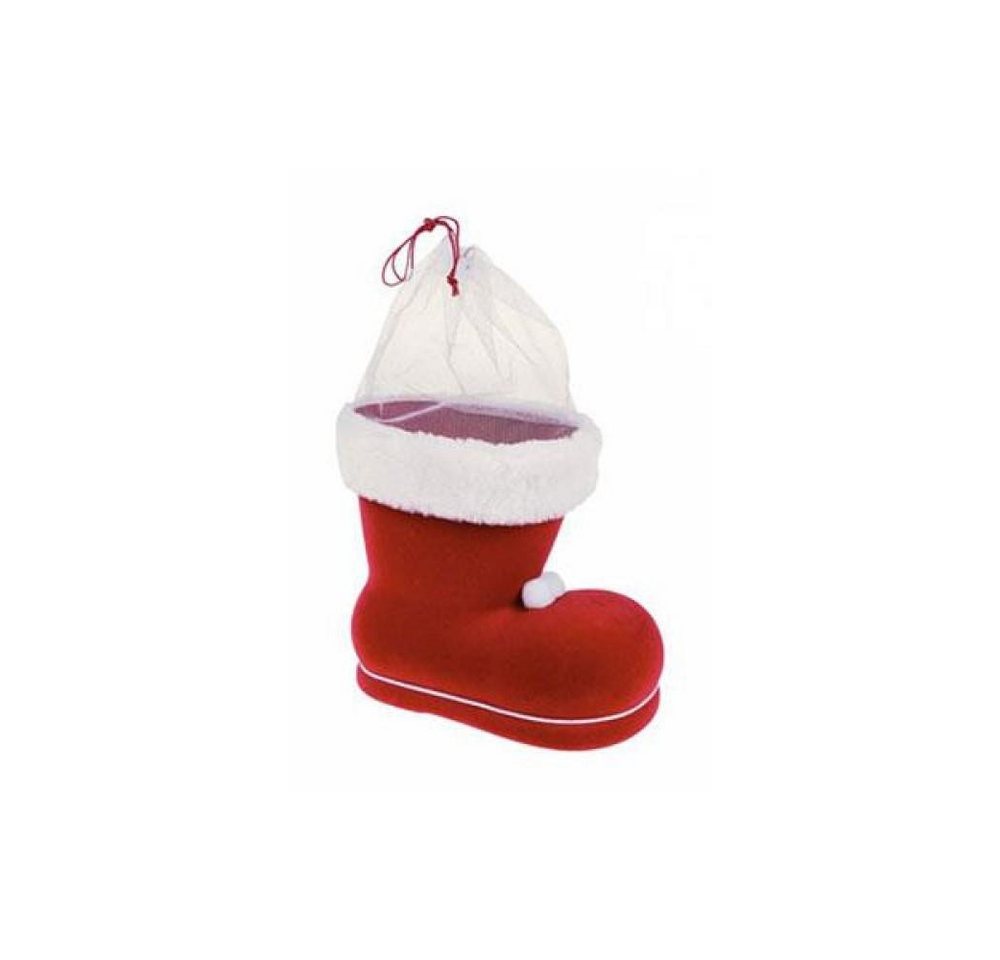 Idena Nikolausstiefel 8550024 - Nikolausstiefel beflockt rot, 5 cm aus Samt Rot Weihnachtsstiefel Klein Weihnachten Xmas von Idena