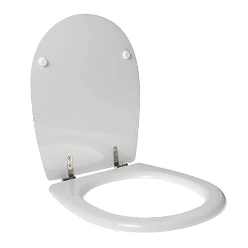 WC-Sitz für Globo Bowl + 50/55 Holz, hochwertiges Polyester, Scharnier aus Edelstahl, Farbe: Weiß, Verschluss: Normal WC-Sitz für Globo Bowl + 50/55 Holz, hochwertiges Polyester, Scharnier aus Edelstahl, Farbe: Weiß, Verschluss: Normal von Idrotop