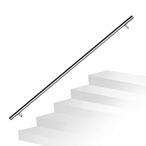 Ikodm Edelstahl Handlauf Treppengeländer 160cm Ø 42mm Geländer Wandhandlauf Wand Treppe für Außen & Innen mit Wandhalterungen, Montagematerial von Ikodm