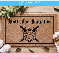 Dungeon & Dragons Initiative Fußmatte - W20 Würfel Custom Matte Rolle Für Fandom Geschenk Geschenke Ihn Sie von Imagineered