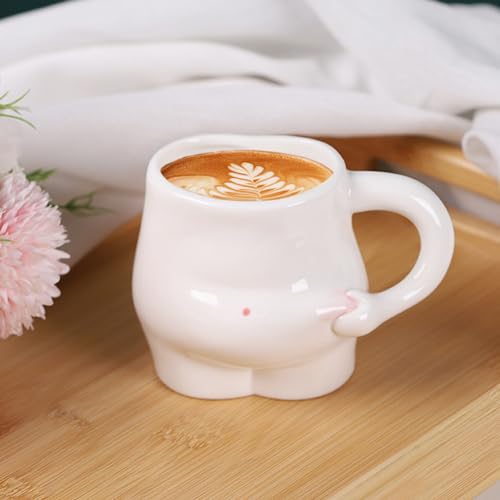 Imtrub Handgefertigte Keramikbecher | Niedliche Keramiktasse mit Griffen | Fat Belly Mug | Milk Mug | Ceramic Mugs | Water Mug | Geschenk für Muttertag, Vatertag, Halloween, Valentinstag von Imtrub