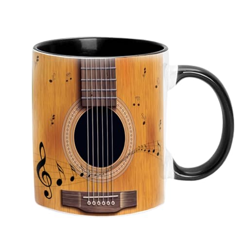 Imtrub Personalisierte Kaffeetasse aus Keramik Tasse mit Griff, Musiknoten, Gitarre, Klavier, Musikgeschenke für Freunde, Männer, Frauen, Musiklehrer, kreative Geschenke für Geburtstage, Weihnachten von Imtrub