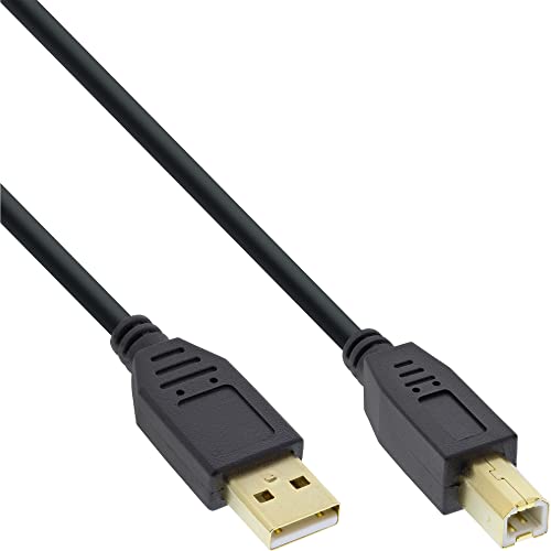 InLine 34550S USB 2.0 Kabel, A an B, schwarz, Kontakte gold, 10m von InLine