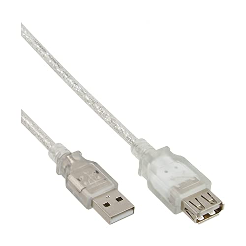 InLine 34605 USB 2.0 Verlängerung, Stecker / Buchse, Typ-A, transparent, 5m von InLine