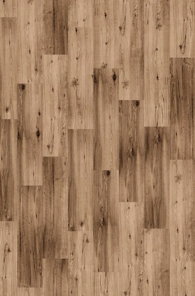 Teppichfliese Velour Holzoptik Eiche rustikal, Infloor, rechteckig, Höhe: 6 mm, 14 Stück, 4 m², 25 x 100 cm, selbsthaftend, für Stuhlrollen geeignet von Infloor