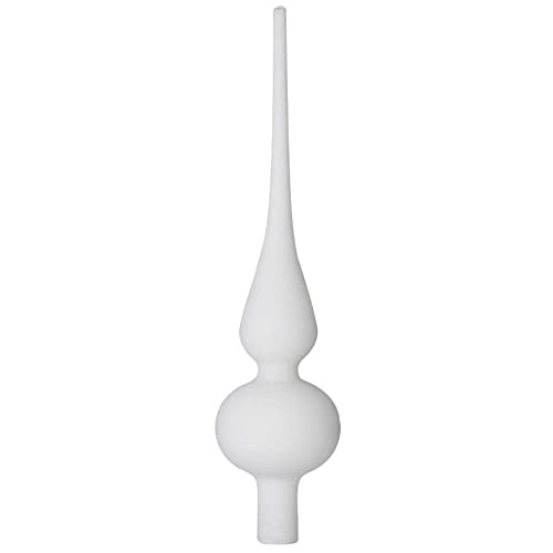 Inge-glas Christbaumspitze 26cm | Weihnachtsbaumspitze aus Glas | Hochwertige Spitze für den Weihnachtsbaum Weihnachten (Porzellanweiß Matt | Just White) von Inge-glas