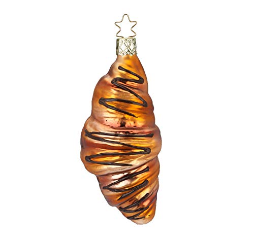 Inge Glas Weihnachtskugel Croissant 11,5cm | Weihnachtsbaumkugel aus Glas | Thema Gebäck Süßes | Handgemacht in Deutschland von Inge-glas