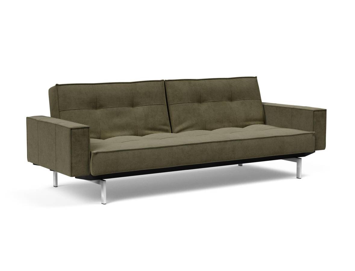 Innovation Splitback Klappsofa mit Polster-Armlehne 316 Cordufine, Pine Green Chrom / Mattschwarz Innovation Splitback Klappsofa mit Polster-Armlehne 316 Cordufine, Pine Green Chrom / Mattschwarz von Innovation