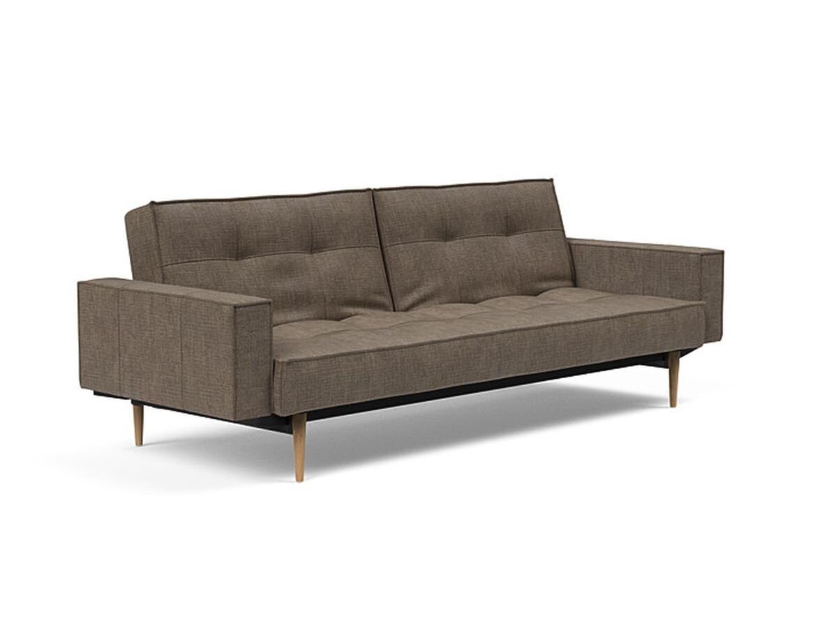 Innovation Splitback Klappsofa mit Polster-Armlehne 411 Esina Cedar Brown Styletto Holz hell / Gestell schwarz Innovation Splitback Klappsofa mit Polster-Armlehne 411 Esina Cedar Brown Styletto Holz hell / Gestell schwarz von Innovation