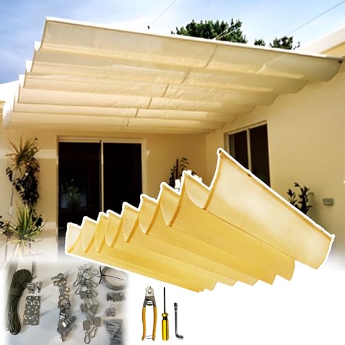 Sonnensegel HDEP-Sonnensegel mit Verschiebbarer Welle und Hardware-Kit, Einziehbare Sonnenschutz-Überdachung Im Freien, Sonnenschutzrollo aus Netzstoff für Gartenpergola (Color : W x L, Size : 3x6m( von Innovz