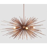 Kupfer Mid Century Modern Sputnik Starburst Ava Kronleuchter, Handgemachte Deckenleuchte Pendelleuchte 5 Licht von InscapesDesign