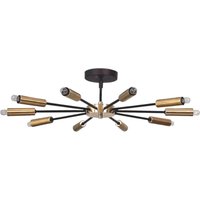 Mid Century Pulsar Sputnik Semi Flush Deckenleuchte Lampe 10 Licht, Moderne Handgemachte Pinwheel Messing Niedrige Decke Mount Licht 28 " von InscapesDesign