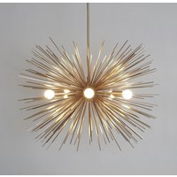 Mid Century Sputnik Kronleuchter Deckenlampe Licht Handgefertigt Messing Urchin Starburst Eingangshalle Esszimmer 5 von InscapesDesign