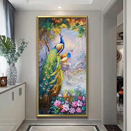 Instarry 5D Diamond Painting Zubehör Groß Pfau Wohnzimmer Deko 100x50 cm von Instarry