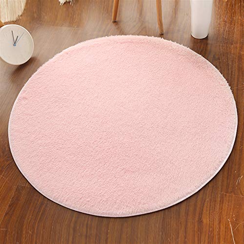 Insun Einfarbig Shaggy Teppich Hochflor Runden Teppiche Modern für Wohnzimmer Schlafzimmer Rosa 30cm Durchmesser von Insun