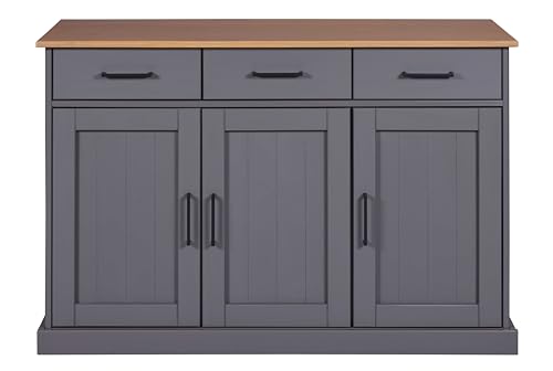Inter Link – Kommode – Anrichte - Buffet – Sideboard – Kiefer massivholz – FSC - 3 Türen – 3 Schubladen – Landhausstil – Forenzo - Forenzo 3T3Sgrau - Grau/Oak Colori Inter Link – Kommode – Anrichte - Buffet – Sideboard – Kiefer massivholz – FSC - 3 Türen – 3 Schubladen – Landhausstil – Forenzo - Forenzo 3T3Sgrau - Grau/Oak Colori von Inter Link