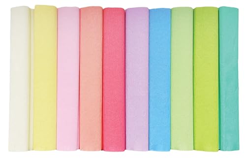 Interdruk Krepppapierrollen 10er Pack - 25 x 200 cm - 10 Pastell Farben von Interdruk