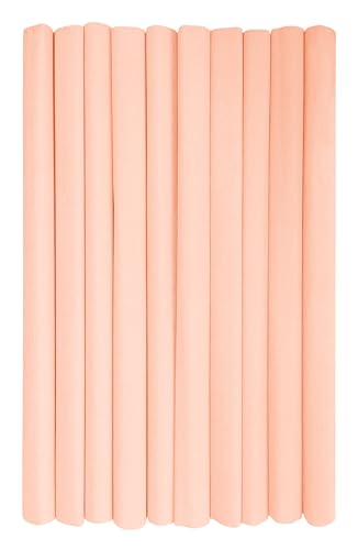 Interdruk Krepppapierrollen für Kinder, DIY und Dekorationen, 10 Rollen (50 cm x 200 cm, 28 g/m²), 35 Pastell-Pfirsichorange von Interdruk