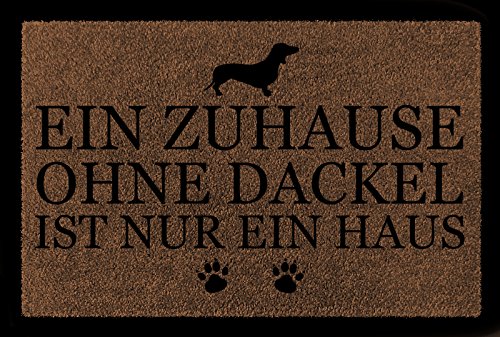 Interluxe FUSSMATTE Geschenk EIN ZUHAUSE OHNE [ DACKEL ] Tierisch Hund Braun von Interluxe