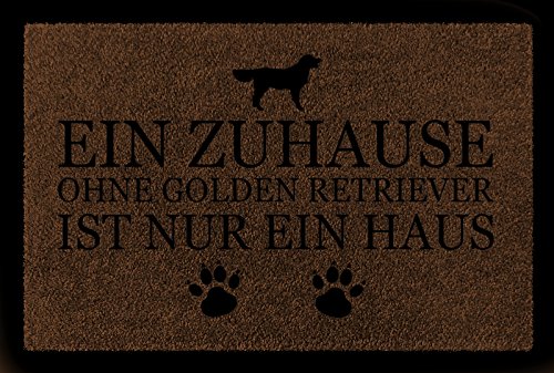 Interluxe FUSSMATTE Geschenk EIN ZUHAUSE OHNE [ GOLDEN Retriever ] Tierisch Hund Braun von Interluxe