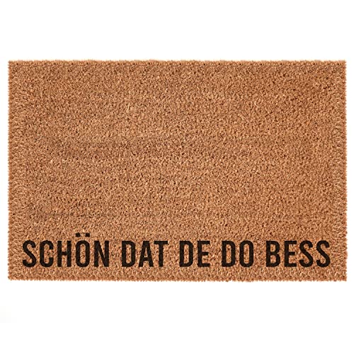 Interluxe Kokos-Fußmatte - Schön, dat de do bess - Fußmatte mit kölscher Begrüßung - Kokosmatte natürlicher Kokosfaser für Köln Fans (50 x 70 cm) von Interluxe