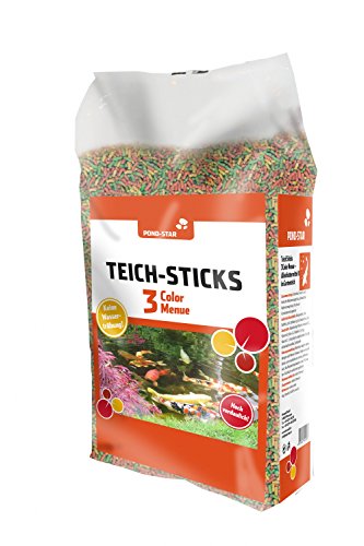 Futter für Teichfische wie Goldfische und Koi-Karpfen - Pond Sticks in 3 Farben, 7 Liter. von Interquell