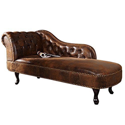Invicta Interior Design Chesterfield Recamiere im Antik Look Couch Sofa Sessel Polsterliege braun von Invicta Interior