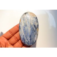 Seltener Blauer Kyanit-Palmenstein, Kristall-Chakra-Heilsteine, Höherer Kraftschutz, Taschenstein, Loser Stein, Heilkristall, Palmenstein von IslamGemandMinerals