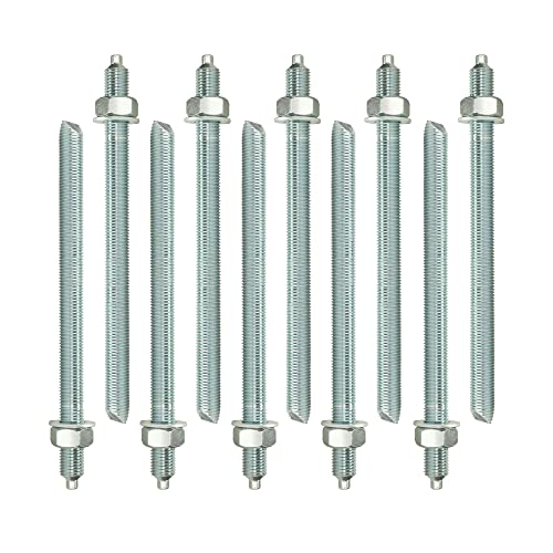 Isolbau Ankerstangen M20 x 260 mm - 10 Stück ETA Zulassung Gewindestange Verbundanker verzinkt mit Mutter & Unterlegscheibe Schwerlast-Anker Schwerlast-dübel von Isolbau