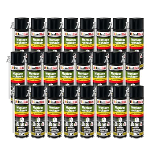 Isolbau B2 Montageschaum mit Aussprührohr - 24 x 500 ml PU-Bauschaum für Montage, Isolierung, Abdichtung, Innen & außen Isolbau B2 Montageschaum mit Aussprührohr - 24 x 500 ml PU-Bauschaum für Montage, Isolierung, Abdichtung, Innen & außen von Isolbau