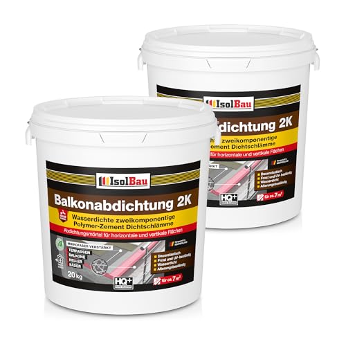 Isolbau Balkonabdichtung 2K - 40 kg Flexibel Dichtschlämme zur Abdichtung von Balkon, Terrasse, Bad, Keller, Dusche Isolbau Balkonabdichtung 2K - 40 kg Flexibel Dichtschlämme zur Abdichtung von Balkon, Terrasse, Bad, Keller, Dusche von Isolbau