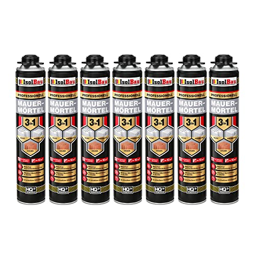 Isolbau Mauermörtel 7 x 750ml Pistolenschaum Montageschaum Klebeschaum 3 in 1 PU-Mörtel Isolbau Mauermörtel 7 x 750ml Pistolenschaum Montageschaum Klebeschaum 3 in 1 PU-Mörtel von Isolbau