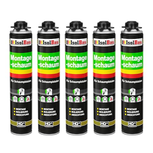Isolbau - Bauschaum Montageschaum 5 x 750 ml PU-Schaum 1K Pistolenschaum Zargenschaum - Isolierung Abdichtung für Innen und Außen Isolbau - Bauschaum Montageschaum 5 x 750 ml PU-Schaum 1K Pistolenschaum Zargenschaum - Isolierung Abdichtung für Innen und Außen von Isolbau