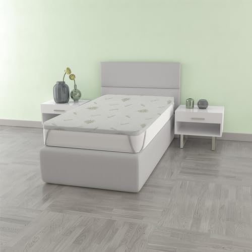 Abnehmbarer Topper ADEL mit Aloe-Futter, 120x190cm von Italian Bed Linen